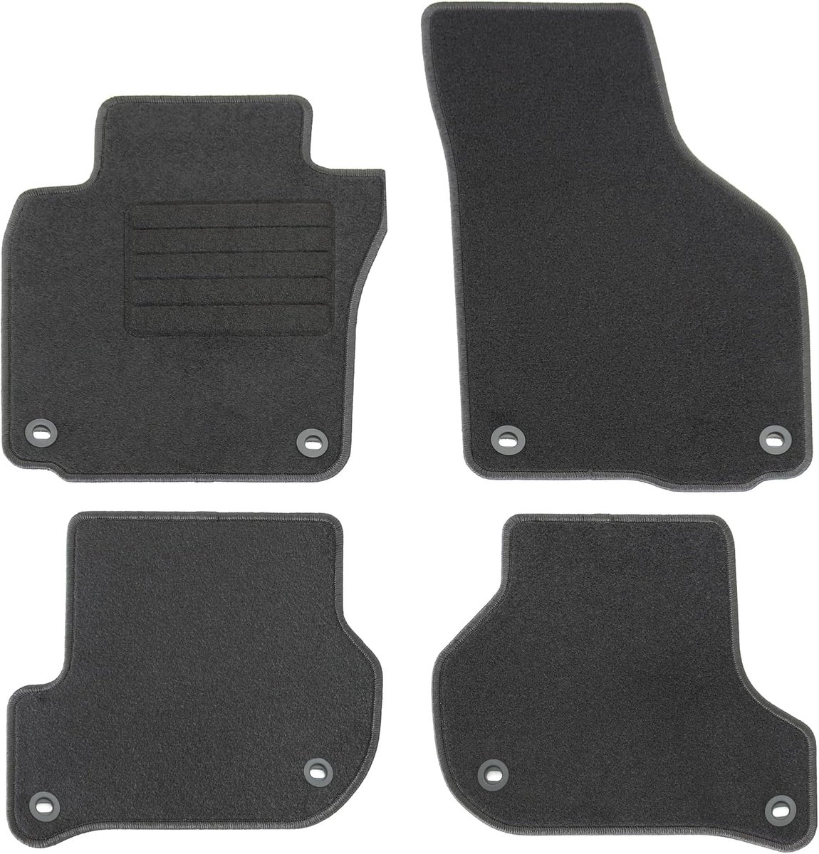 SnelShoppen - Velours Vloermatten Set Zwart voor VW Golf 5 en Golf 5 Variant - Set van 4, Inclusief Heel Protectors, Perfecte Pasvorm, Ideaal voor Aut