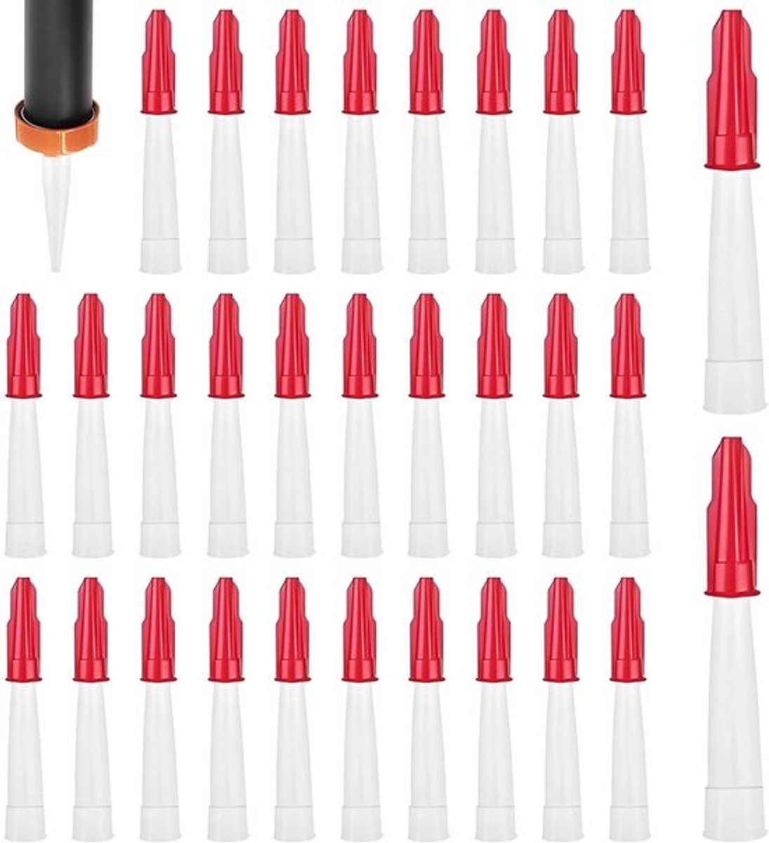 Set van 30 Siliconen Mondstukken en Reserve Tips voor Kit en Huishoudelijk Gebruik, Ideaal voor Keuken en Klussen