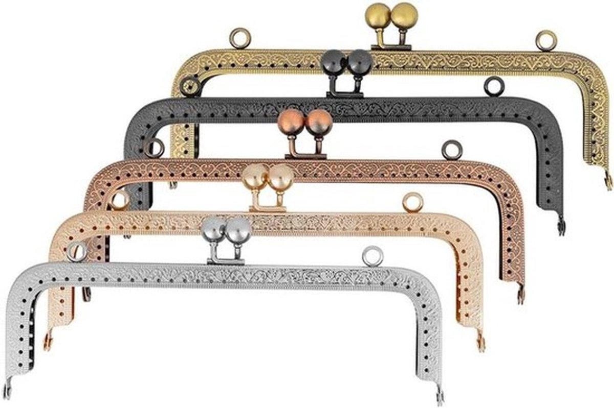 5 Stuks IJzeren Portemonnee Frame Handgrepen met Kussenslot voor Tassen Naaien en Creatieve Projecten in Diverse Kleuren