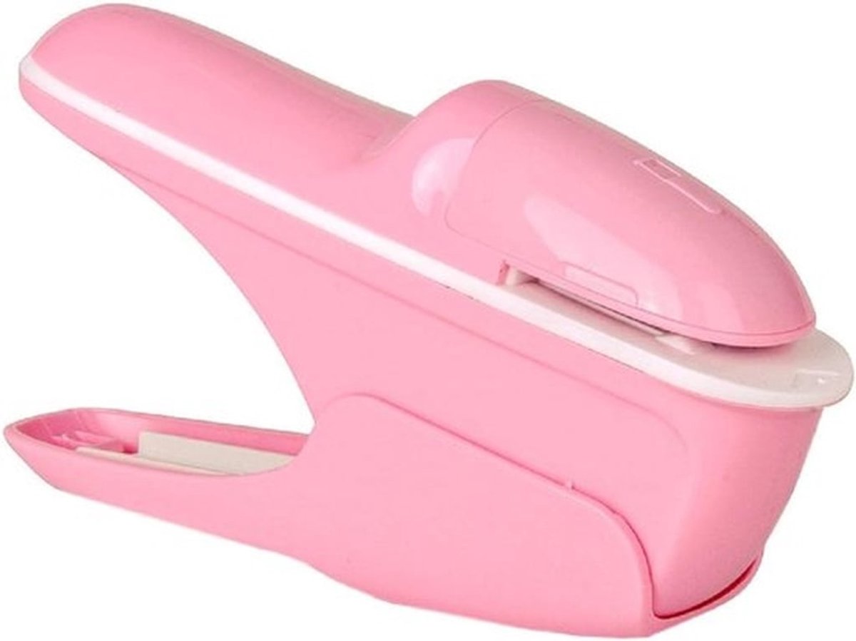 Handmatige Nietmachine, Draagbare Nietmachine zonder Nietjes voor Boekjes, Brochures en Kranten - Roze, Perfect voor Kantoor en Thuisgebruik