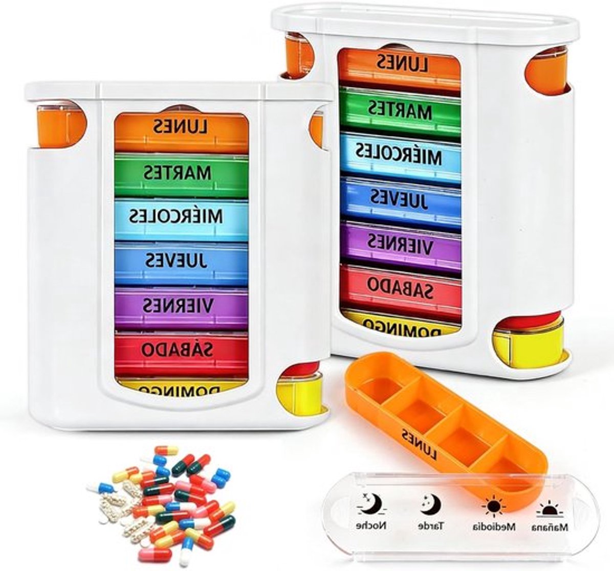 Weekdoos voor medicijnen en voedingssupplementen, 7 dagen pillendoos, medicijndoseerder voor ochtend, middag en avond, handig voor onderweg en thuis
