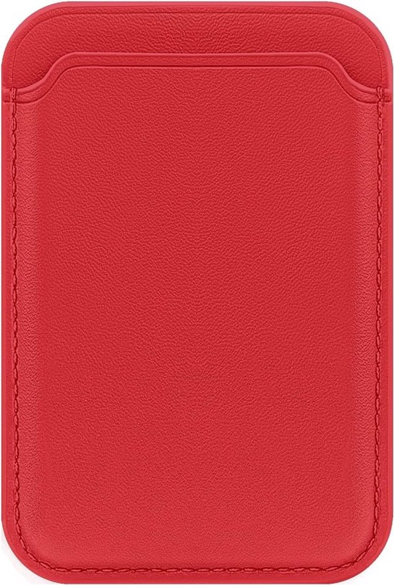 RFID Kaarthouder met Mag-Safe voor iPhone 12/13/14 Mini/Plus/Pro/Max, Rood, Minimalistisch Ontwerp en Bescherming