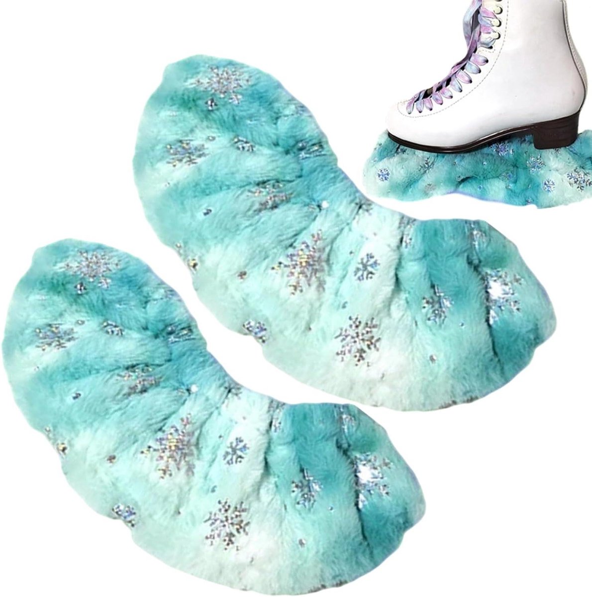Schaatsbeschermers - Schaatshoezen Messenbeschermers - Schaatsen Beschermen - Vochtregulerend Flanel - 25-30 cm - Groen