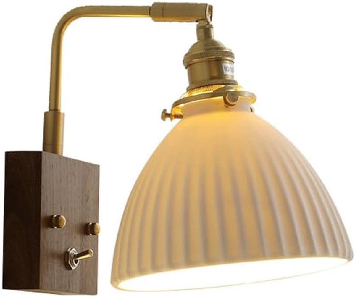 Wandlamp Keramiek - Sfeerverlichting Slaapkamer - Sfeerverlichting Creëren - Eenvoudig te Installeren - 17 cm Breedte - Goud