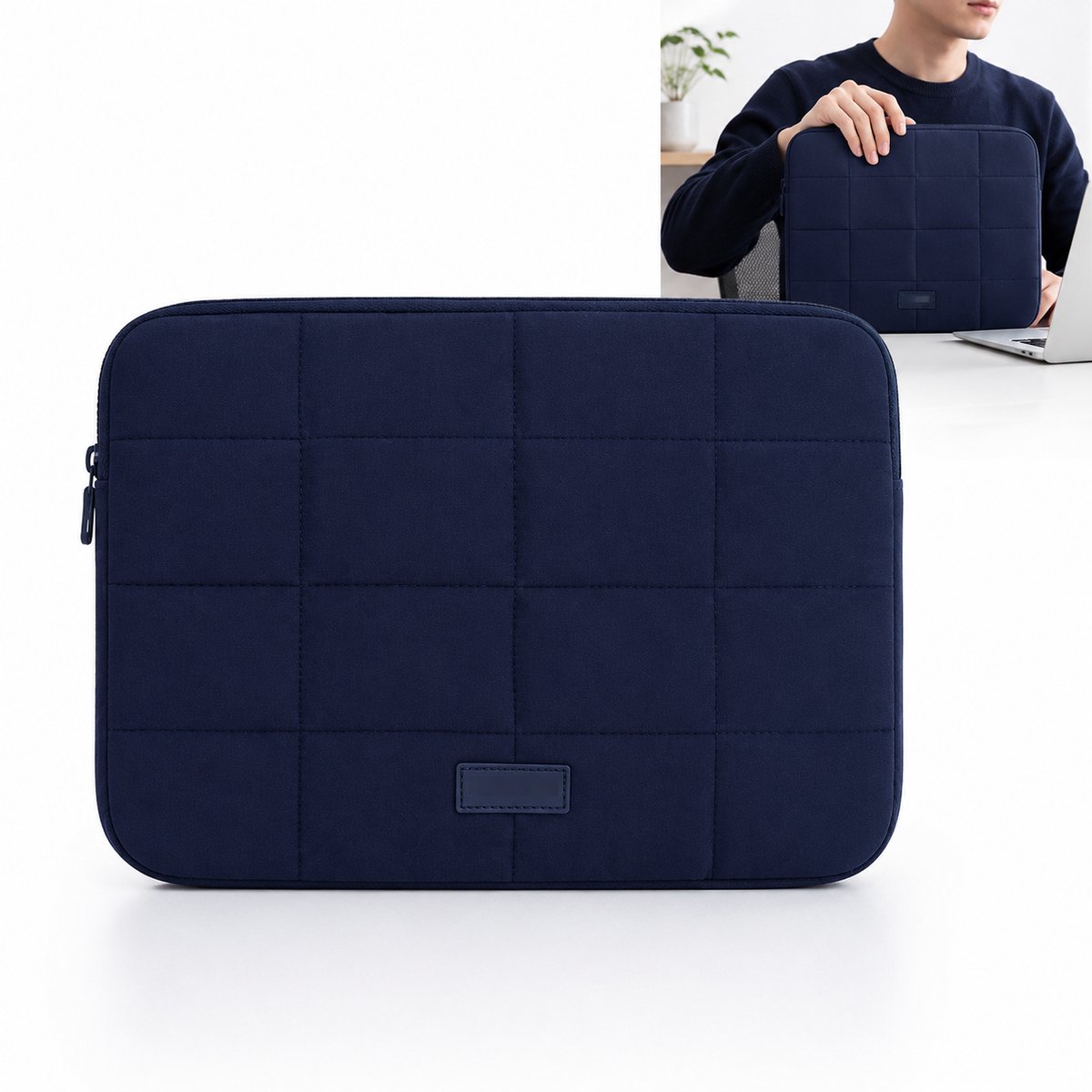 Laptophoes 15.6 Inch - Laptoptas - Laptopsleeve - Waterafstotende - Lichtgewicht - Zachte Voering - Geschikt Voor 15.6-Inch Laptops - Donkerblauw