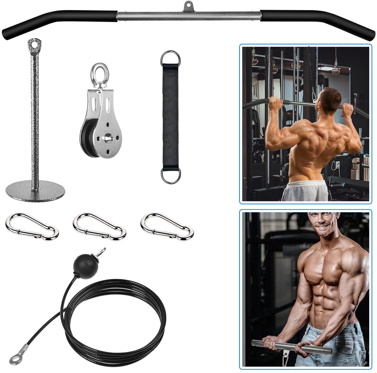 Lyndwin Fitness Cable Lat Pulley System met 100cm Latstang voor Thuis - ShopVlot