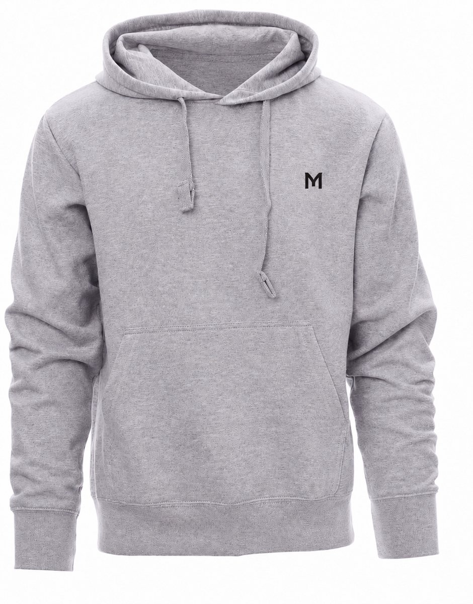 Hoodie Heren - Trui met Capuchon - Katoen - ModeMix Logo Print - Grijs - M