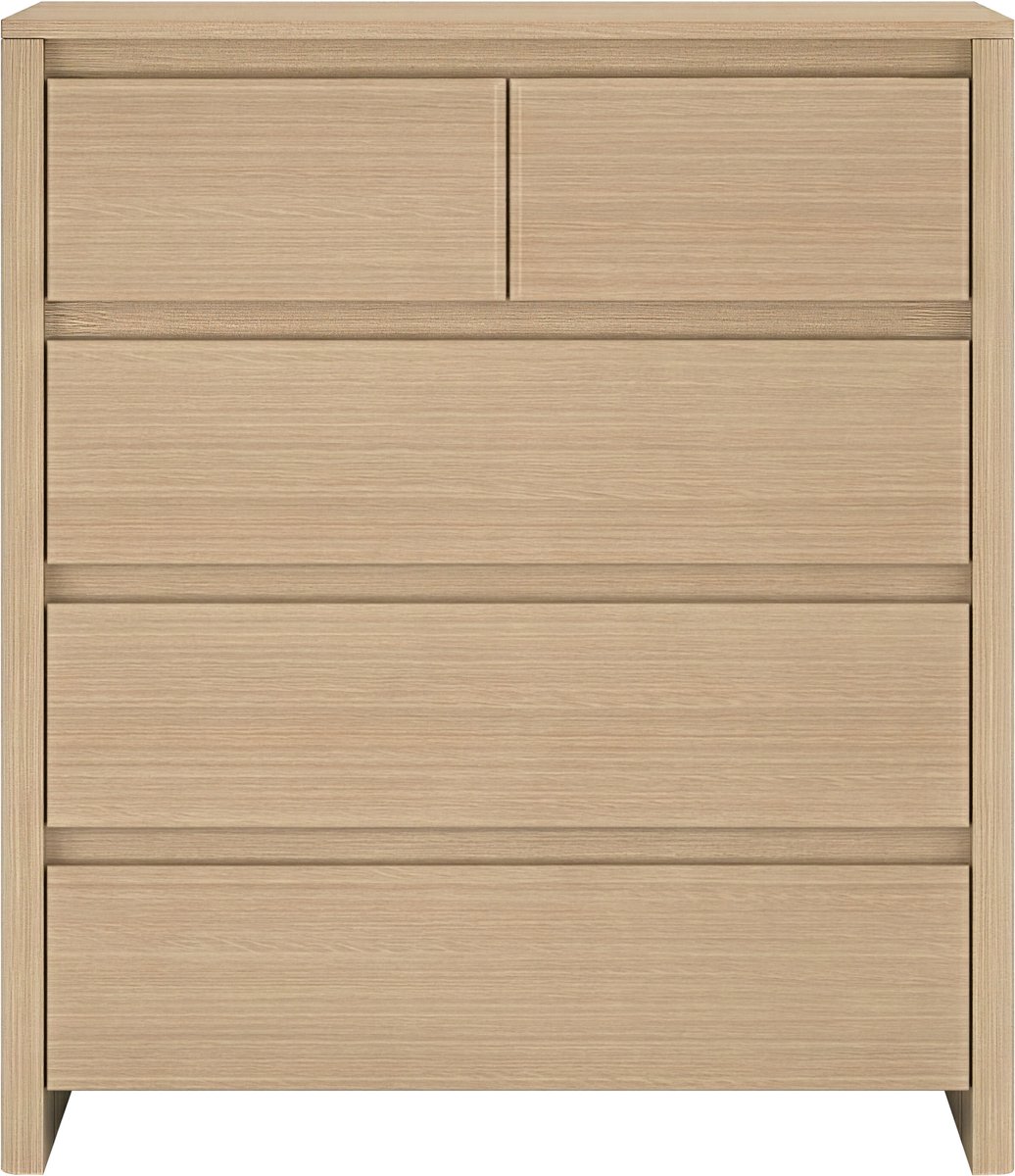 Ladekast Takranmaa commode met 5 lades 79x39x90 cm eikenkleurig [en.casa]