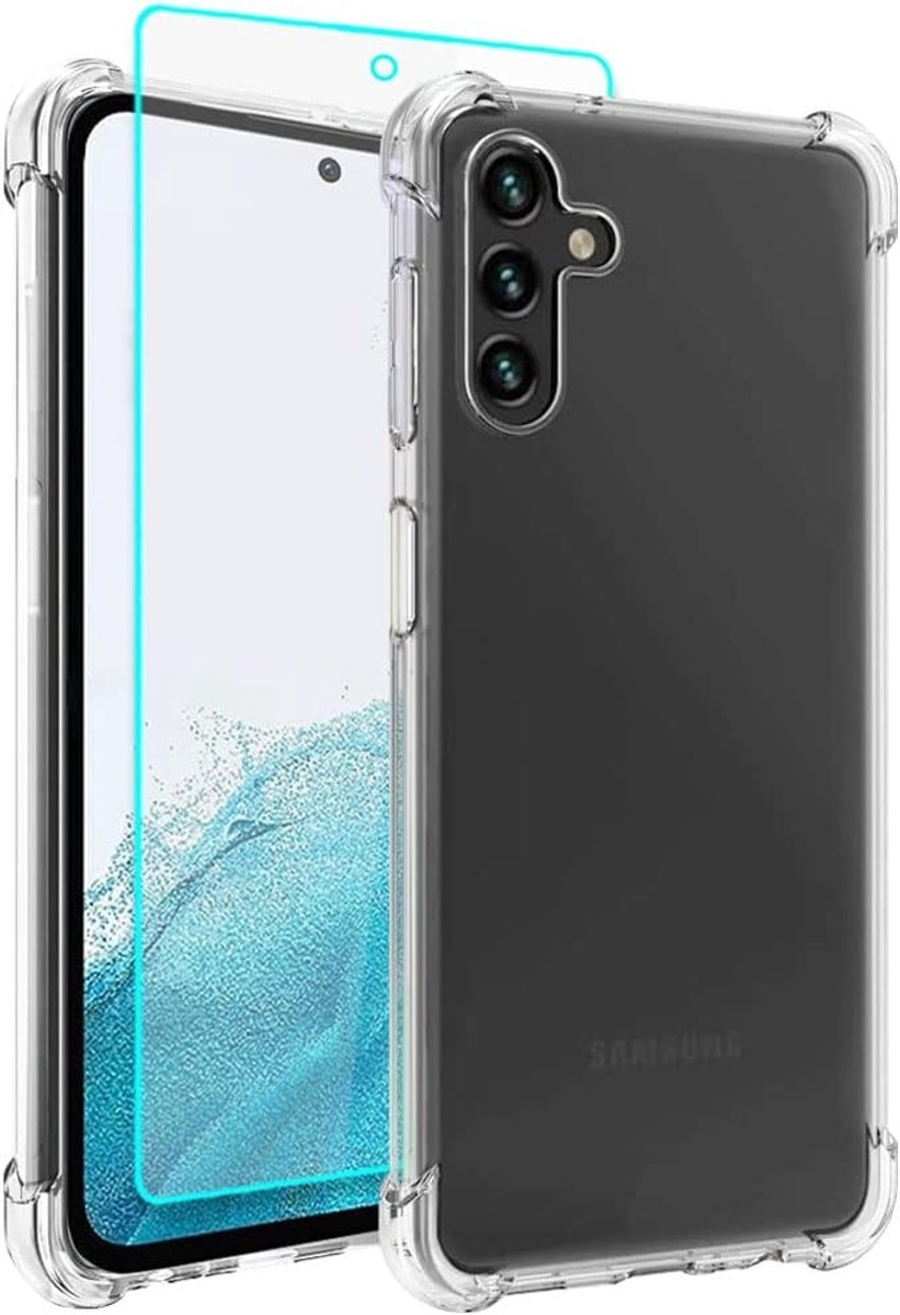 Slimme en Schokbestendige Hoes voor Galaxy A54 5G met Schermbeschermer - Transparante TPU Silicone Bescherming