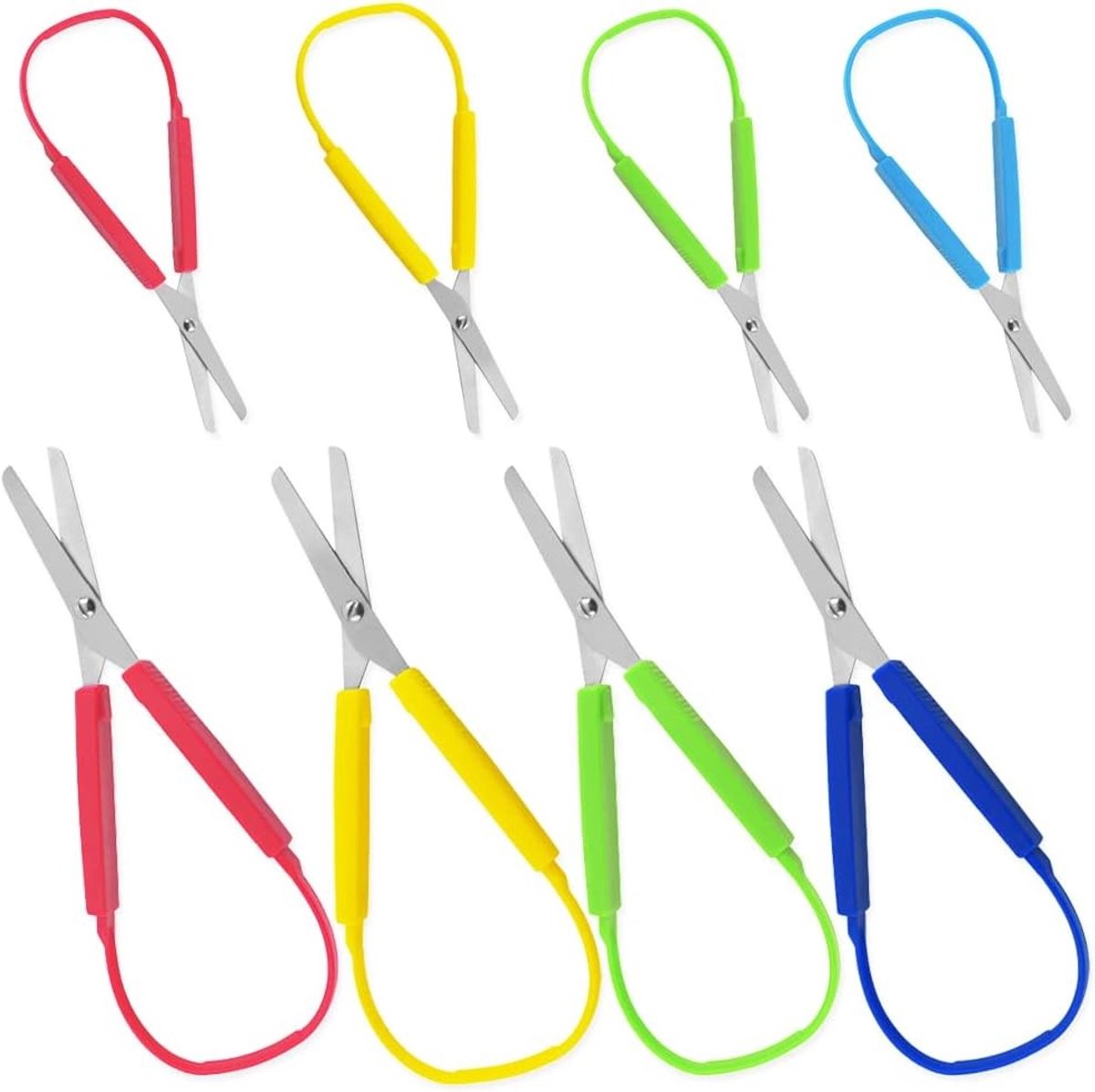 8 Stuks Hardloop Scharen, Kleurige Scharen voor Kinderen en Volwassenen, Ideaal voor Scholen en Creatieve Projecten