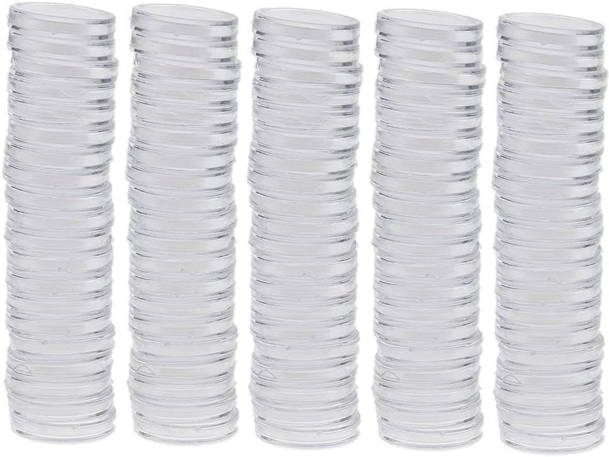 Ronde Plastic Coin Capsules voor Muntenopslag - 100 Stuks, Bescherming en Collectie, 22mm/0.87inch