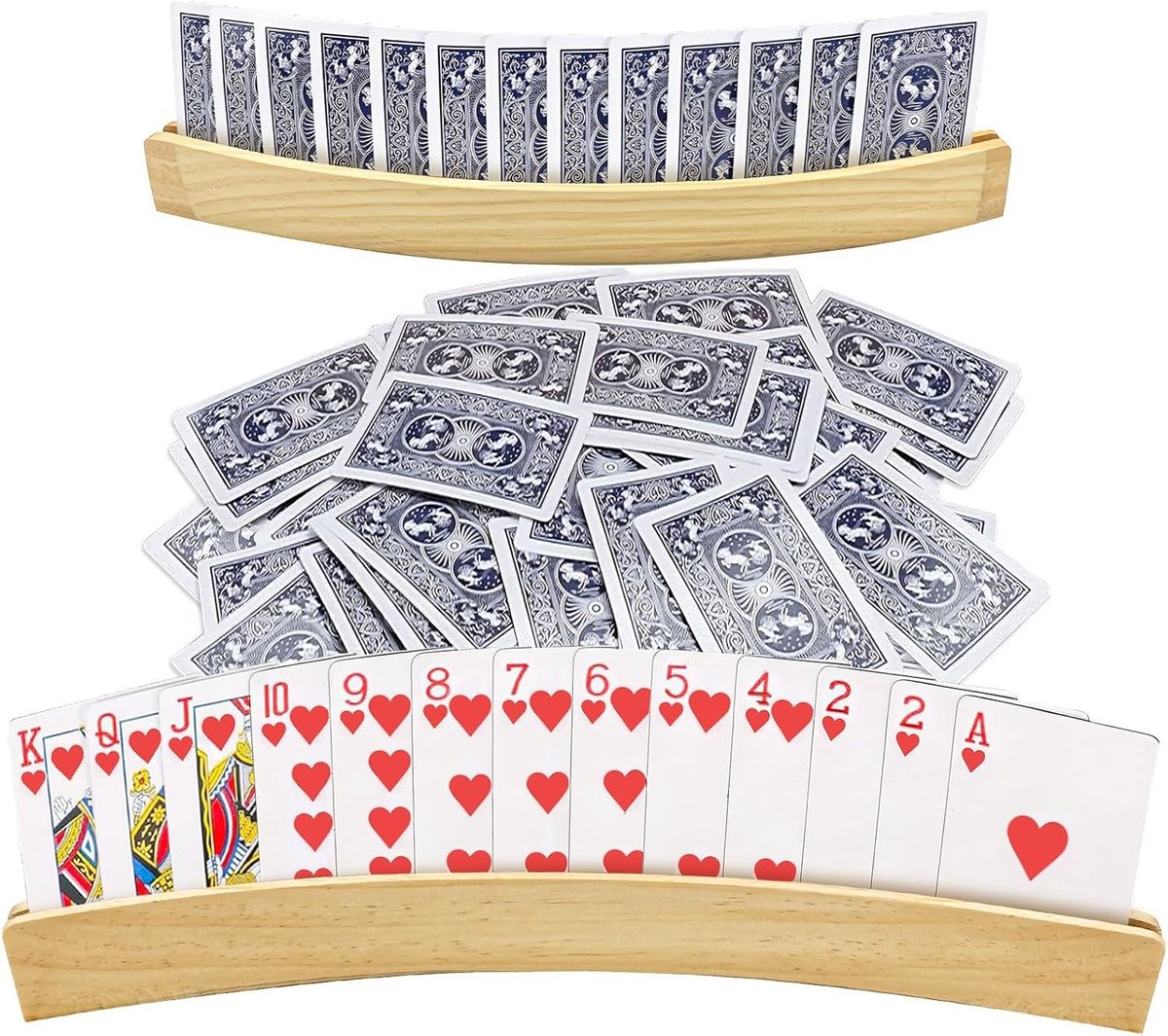 Kaarthouder spelletjes - Bruin - 33 x 3,5 x 2 cm - Stabiele en handsfree houder - Voor Kinderen en Volwassenen