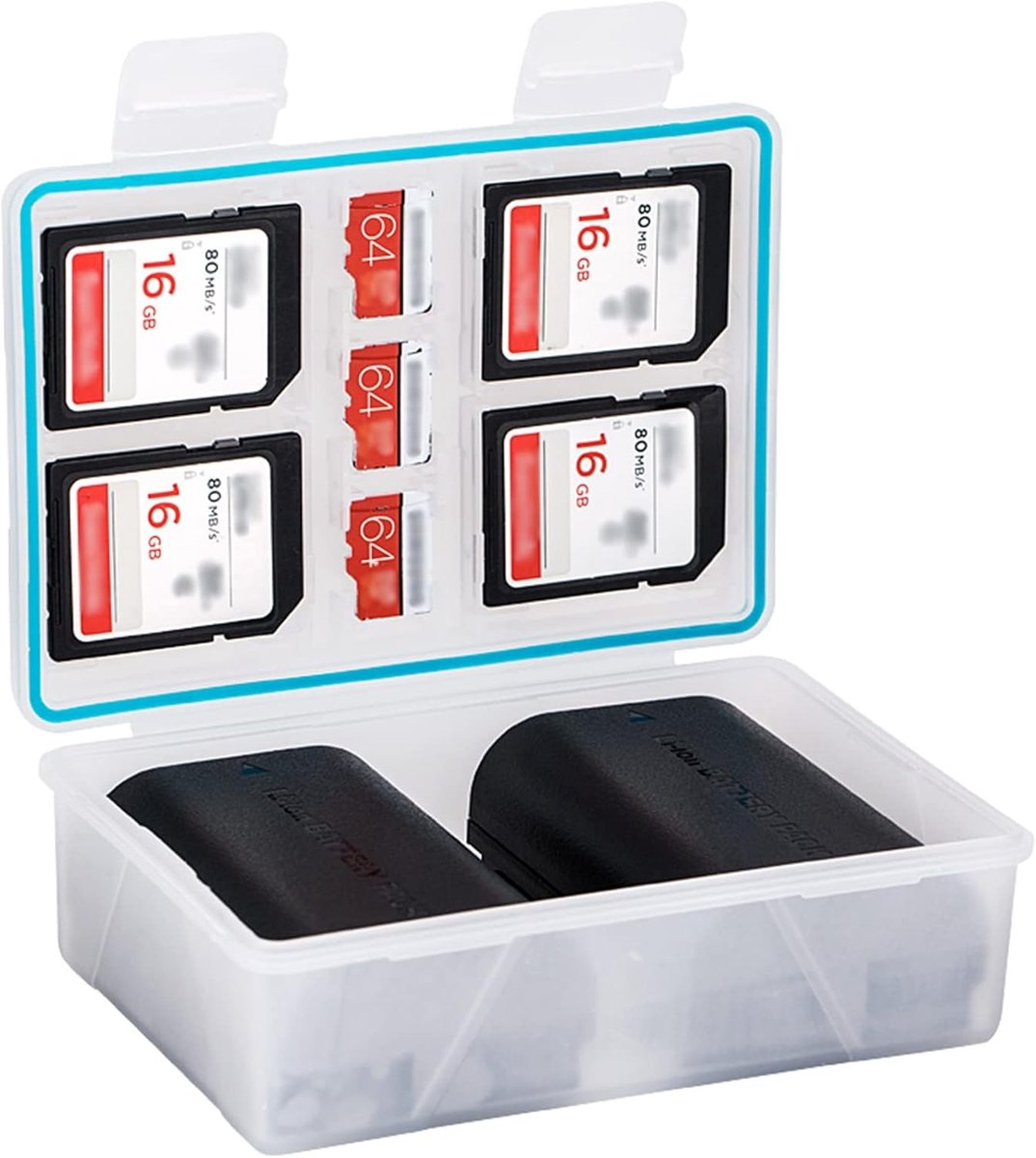 Camera Accu Box en Geheugenkaart Houder voor Canon, Fujifilm, Sony en Nikon - Geschikt voor LP-E17, NP-W126, NP-FZ100, EN-EL15 en meer