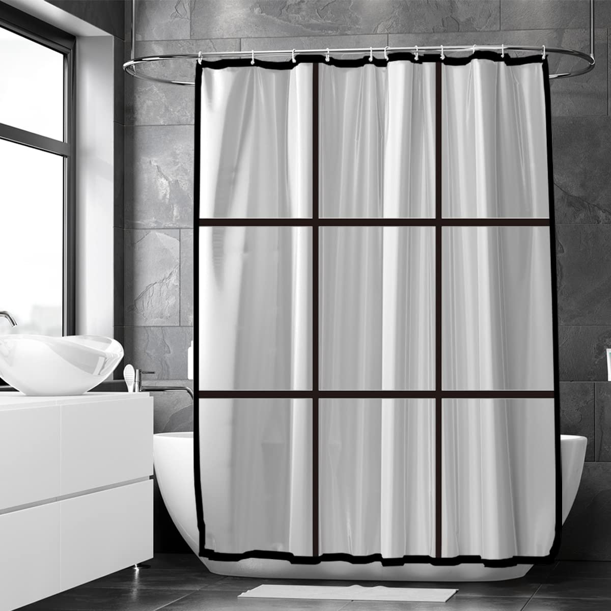 Loti Living Douchegordijn - Mat transparant - 180x200 cm - Inclusief ringen – Waterdicht - PEVA - ShopVlot