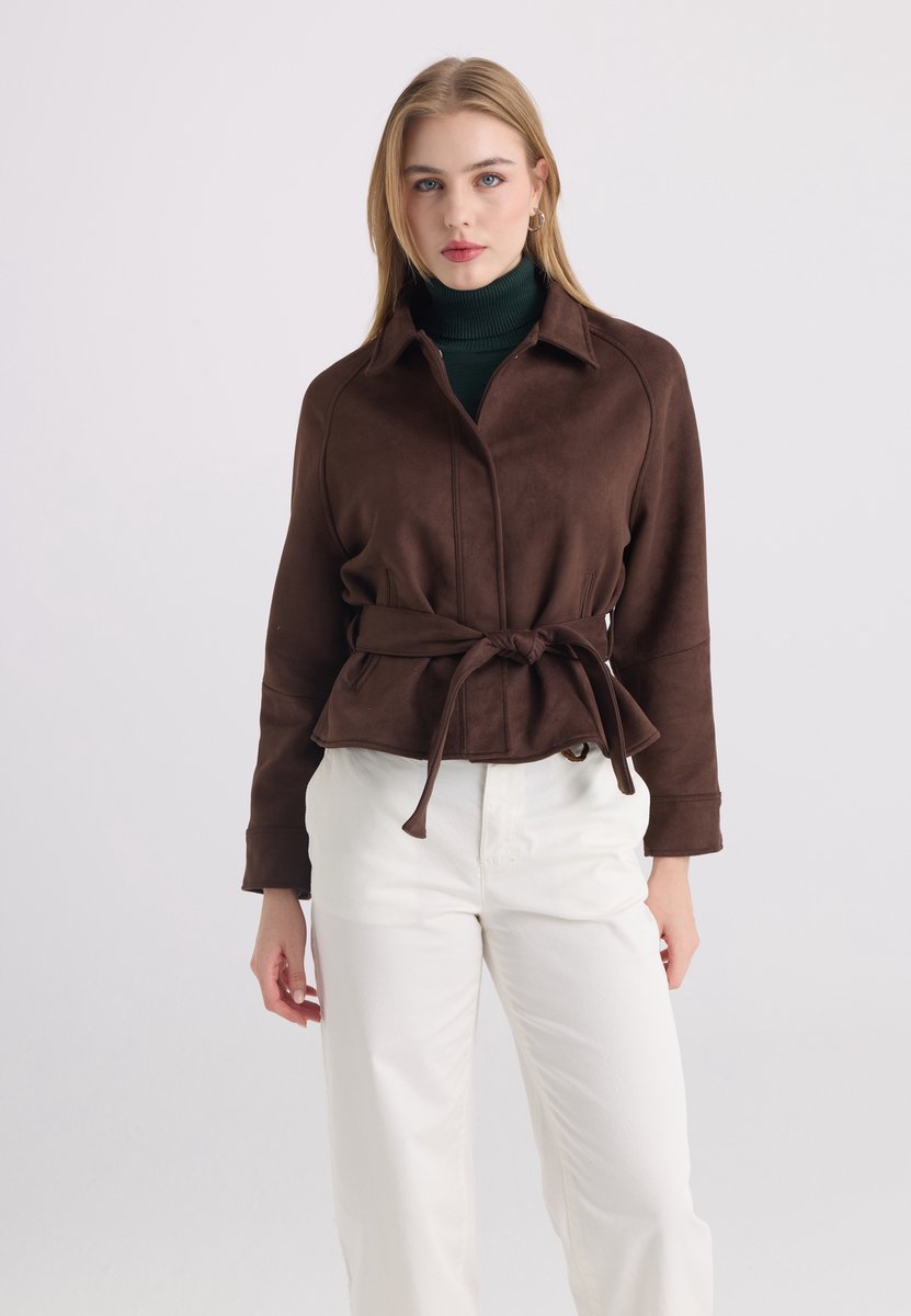 Felix Hardy Imitatie Suede Jas Dames Bruin - M