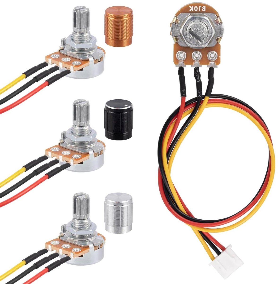 Draaipotentiometer Set - Variabele Weerstand - Elektronica Aanpassen - Lineaire Functie - 3 Stuks - Gemengde Kleuren