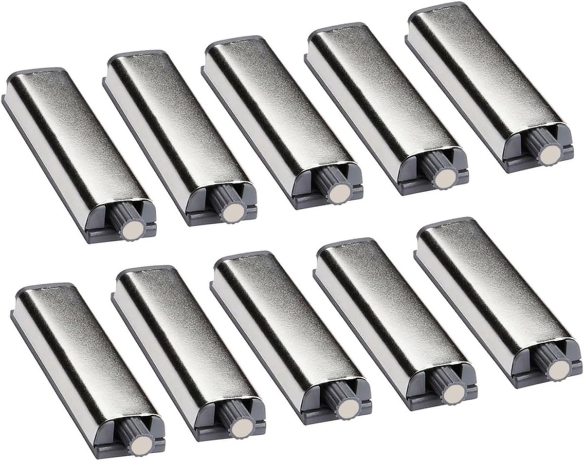 Push to Open Deurvangers - Grijs - Enkele - Voor Keukenkasten en Kledingkasten - Pack van 10 Stuks