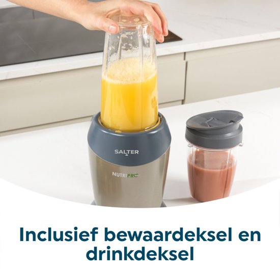 Salter Nutripro 1000W Blender Met 2 Reisbekers, Rvs Behuizing van Merkloos — afbeelding 4