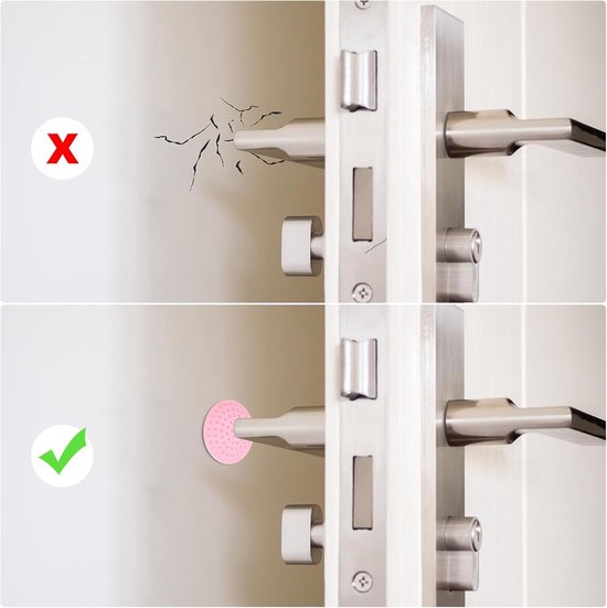 Set van 4 Zelfklevende Deurstoppen van 50 mm - Grijze PVC Deurstopper voor Wandbescherming in Kantoor en Thuis — afbeelding 3