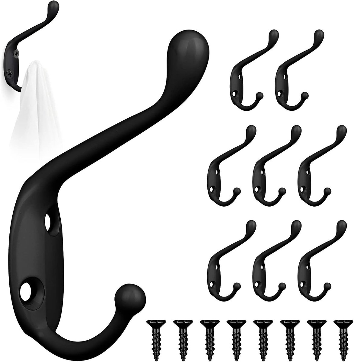 Kapstokhaken Akoustisch Paneel - Zwart - - Metalen Retro Haken - Voor Kleding en Accessoires