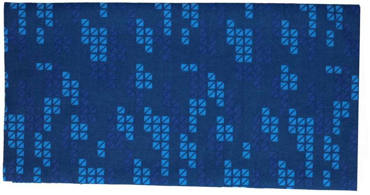 Haarsoires Haarband Multifunctioneel 45x25cm - Blok Patroon - Blauw - Elastische Stof - Bandana Col Nekwarmer - Sport Outdoor Casual - Unisex