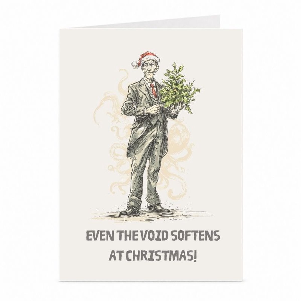 H.P. Lovecraft - Kerstkaart - JustTheCardGuy - A6 met envelop