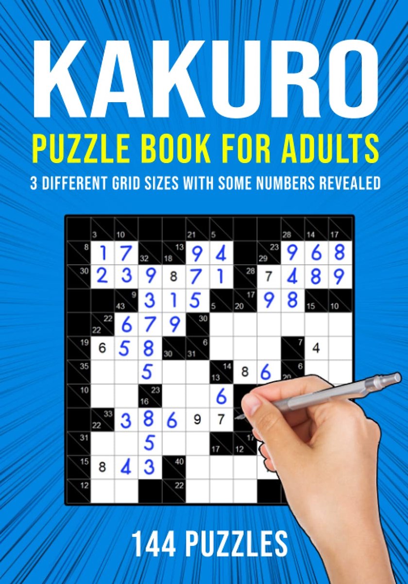 Kakuro Puzzle Book for Adults: 3 Different Grid Sizes - 144 Puzzles - ShopVlot