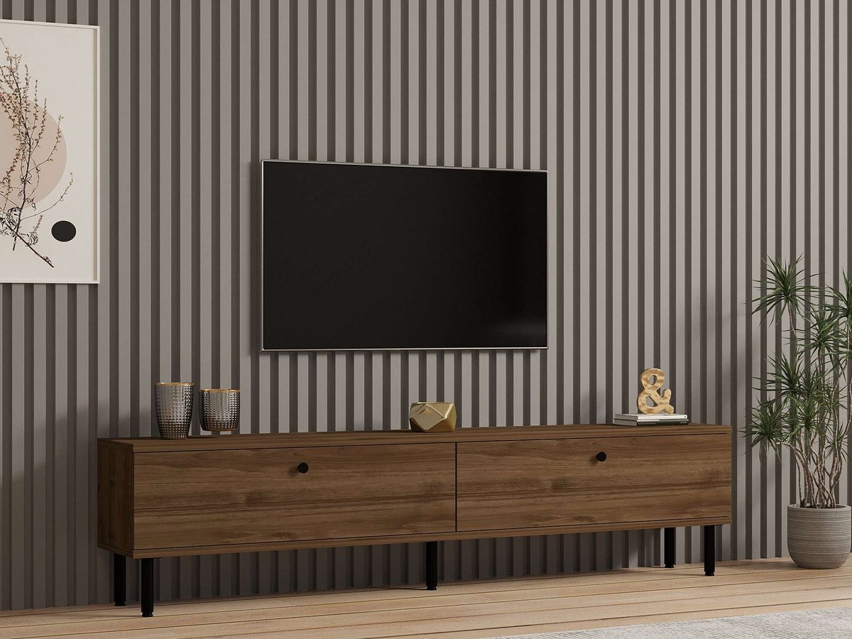 Skye Decor , Tv-standaard, Nantes - Walnut, Gemelamineerde spaanplaat, Walnoot, 160 x 25 x 37 cm Okkernoot