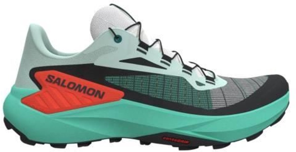 Salomon GENESIS W - Trail Hardloopschoenen - Bay/Electric Green/Chert - 38