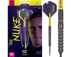 Target Darts Luke Littler G1 Steel Tip Dartpijlen 23G - 90% Wolfraam Barrels met Swiss Point Technologie - Pro Grip Shafts en Ultra Flights - Professionele Dartset