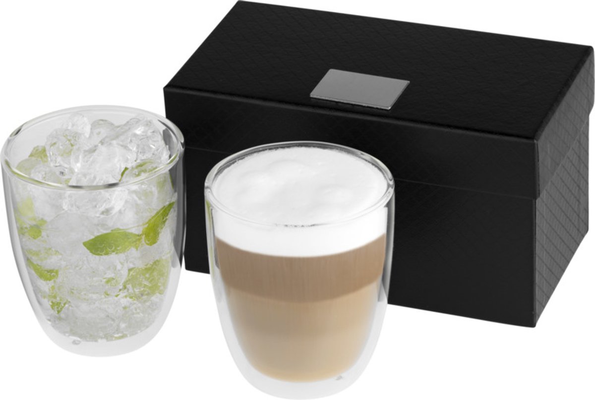Set van 2 Thermische Glazen 290ml voor Koffie, Thee & Latte