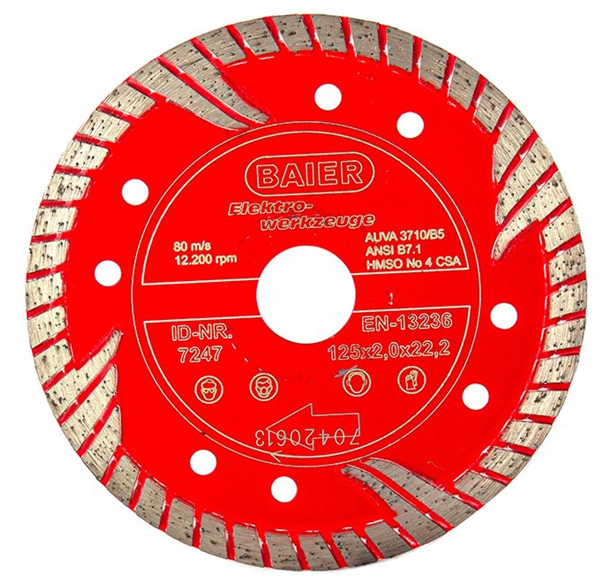 Baier Diamantschijf rood 125/150mm gesinterd