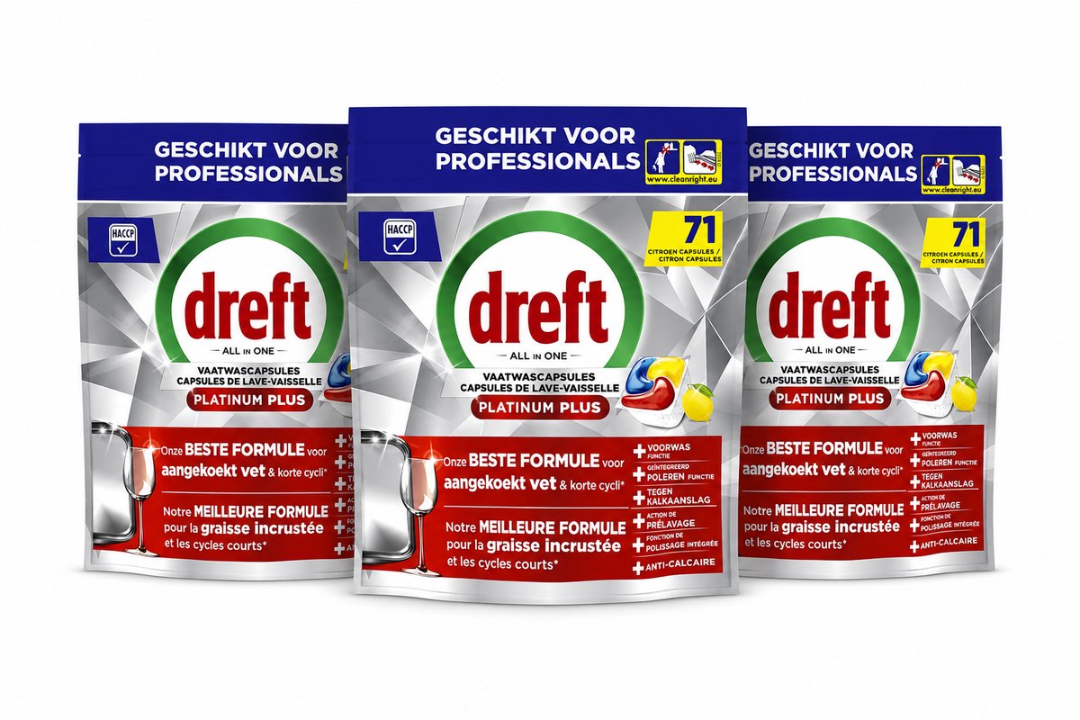 Dreft Platinum Plus Lemon All in 1 Vaatwastabletten - 213 tabs