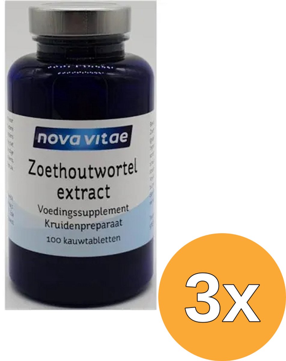 3x Nova Vitae Zoethoutwortel extract DGL (100 tabletten)