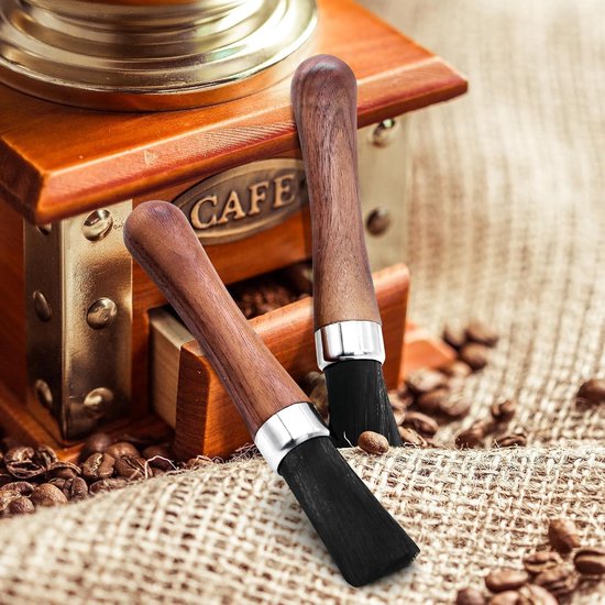 Set van 2 Barista Borstels voor Koffie, Nylon Schoonmaakborstels en Zeefhouder voor Espresso en Koffiemolen — afbeelding 3