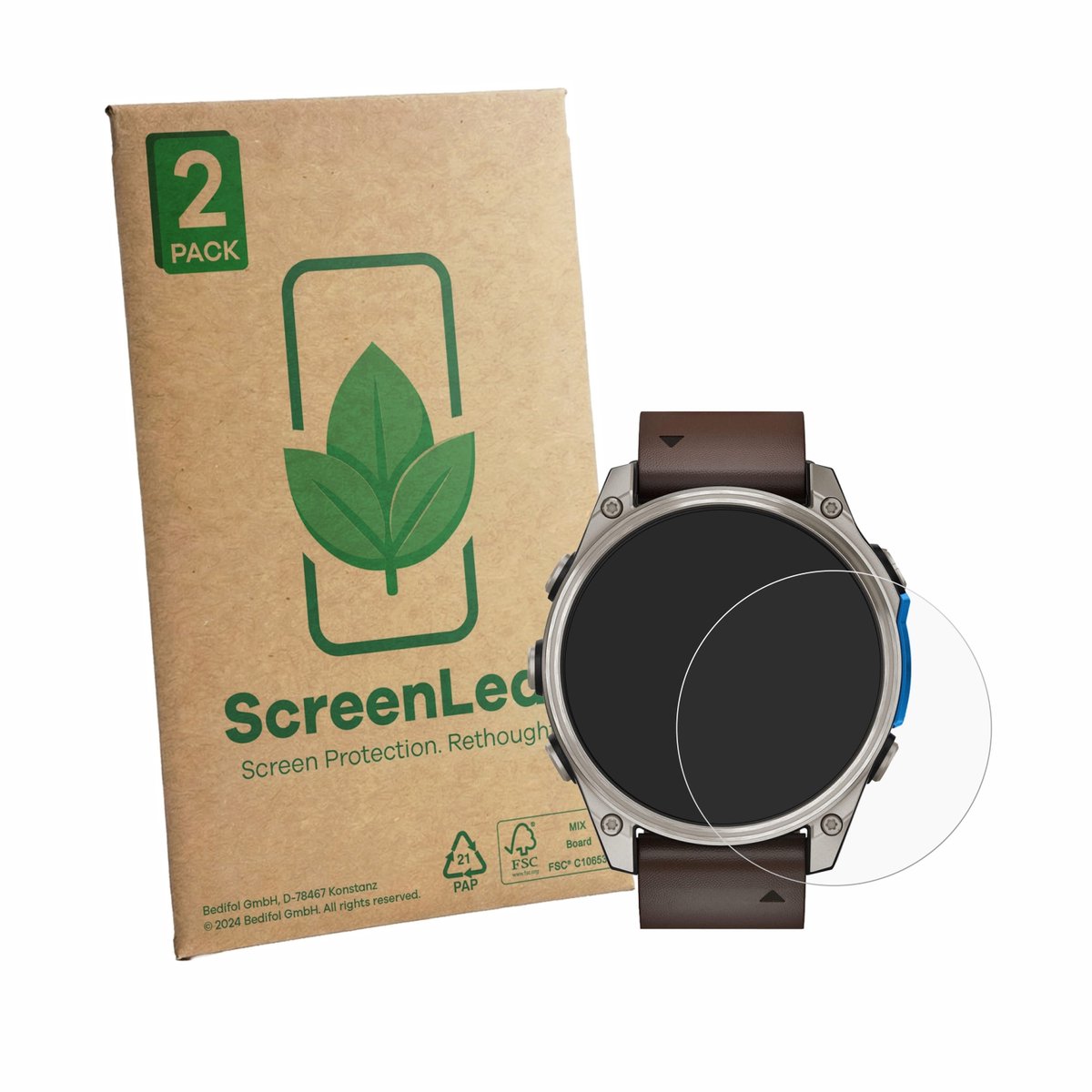 2 Stuks Screenprotector voor Garmin D2 Mach 2 (47 mm) - Hoogwaardige Beschermfolie transparant