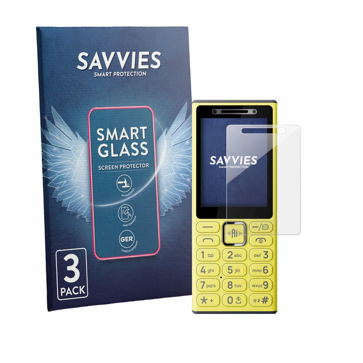 3 Stuks Savvies Screenprotector - geschikt voor Nokia 200 4G - beschermfolie glas transparant