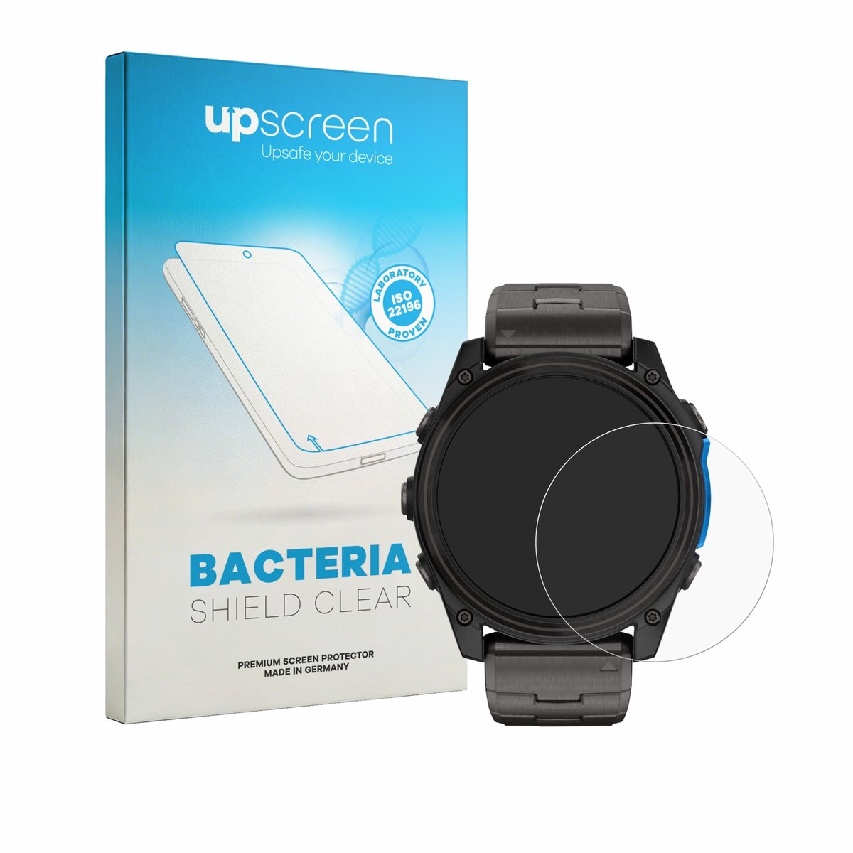 upscreen - Screenprotector voor Garmin D2 Mach 2 (51 mm) - Folie Beschermfolie transparant antibacterieel