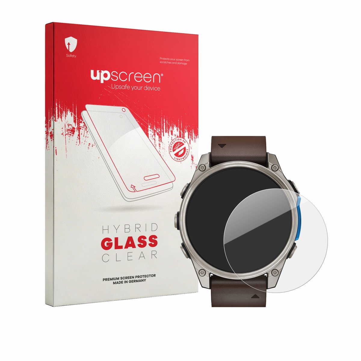 upscreen - Screenprotector voor Garmin D2 Mach 2 (47 mm) - Folie Beschermfolie Beschermglas transparant