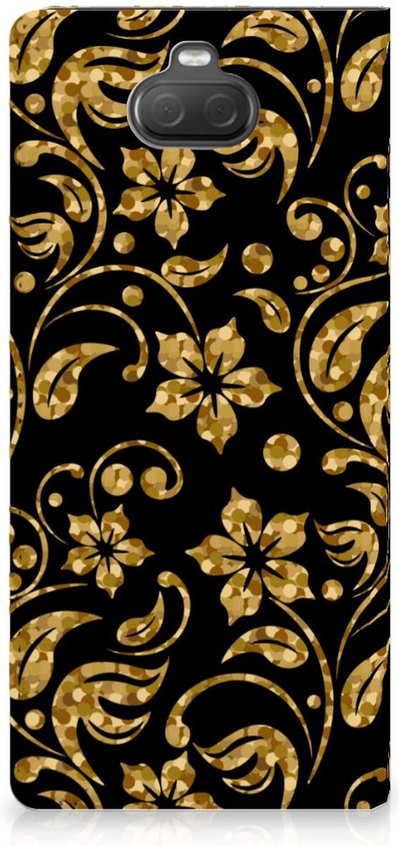 Sony Xperia 10 Plus Smart Cover Gouden Bloemen