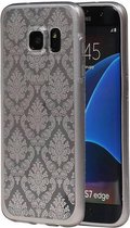 TPU Paleis 3D Back Cover for Galaxy S7 Edge G935F Zilver