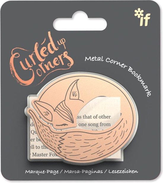 IF Curled Up Corner Metal Animal Bookmark  Furled Fox