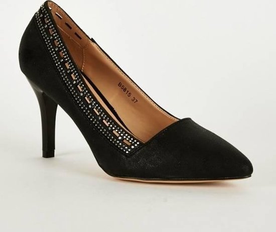 Belle Women Talons hauts noir style mouill\u00e9 Chaussures Escarpins Talons hauts 