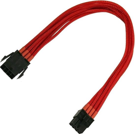 Nanoxia 900300022 - tussenstuk voor kabels (8-pin PCI-E, 8-pin PCI-E, Male/Female, Rood)