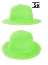 5x Dameshoed Organza lime groen