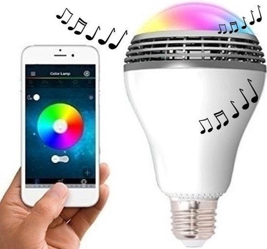 E27 Draadloze RGB music Led lamp 8w Bluetooth | bol.com