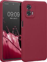 kwmobile telefoonhoesje geschikt voor Motorola Moto G73 5G - TPU backcover met siliconen coating - Smartphone case in rabarber rood