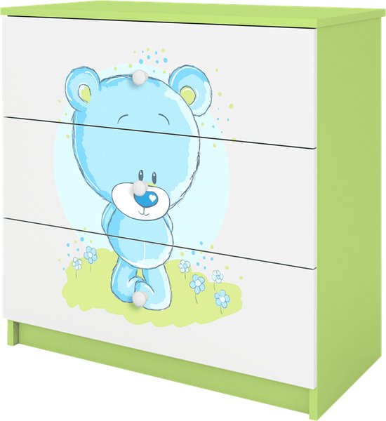 Kocot Kids - Ladekast Babydreams groen groen teddybeer - Halfhoge kast - Groen