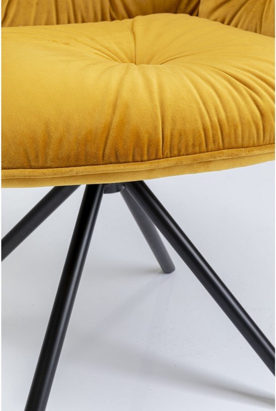 Chaise de salle à manger avec accoudoirs Kare Mila Yellow