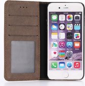 GadgetBay Bruine BoekBoek wallet case iPhone 7 8 Zwarte hardcase portemonnee hoesje Leder - Bookcase